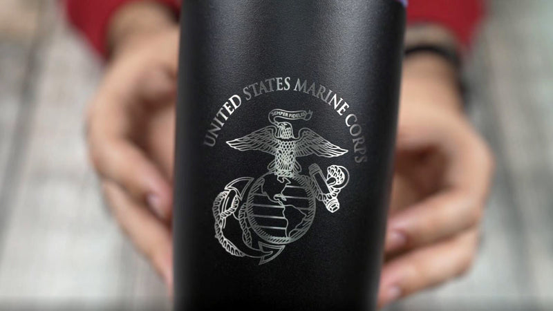Military Gift Shop Marine Corps 20oz Insulated Tumbler-Double-Walled Stainless Steel Travel Cup-Durable & Leakproof-Disabled Vet Owned Business USMC 20oz Tumbler 20 Ounces