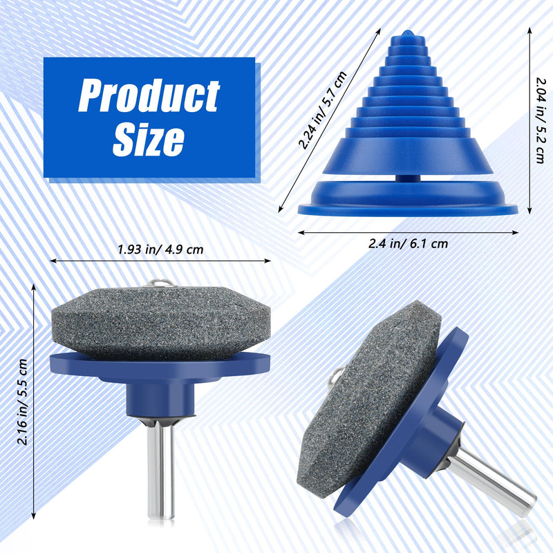[Australia - AusPower] - 4+1PCS Lawn Mower Blade Sharpener, Universal Lawnmower Blade Sharpener Mower Sharpening Stone with 1PCS Balance Tool for Hand Drill/Power Drill Single layer 