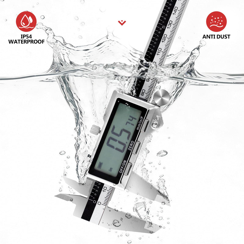 Rechargeable Caliper 12 inch with Large LCD Display | Stainless Steel Vernier Micrometer, Measuring Tool 0-12"