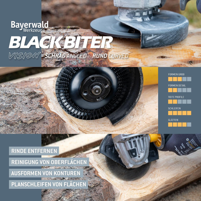[Australia - AusPower] - Bayerwald “Black Biter” Rasp Shaping Disc | For Fast, Rough Grinding of Wood and Engineered Wood | For Angle Grinders Raspelscheibe BlackBiter Ø 125 mm 