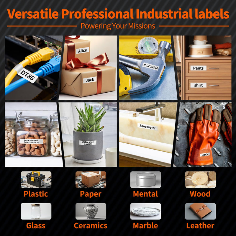 5X Replace for M21-500-595-WT All-Weather Vinyl Label 1/2'' White Compatible with BMP21-PLUS/LAB M210-LAB M211 M210 Labels 1/2 Inch High Adhesion, for Indoor/Outdoor ID, Lab & Equipment, .5'' W 21' L 5 1/2 inch (12.7mm)