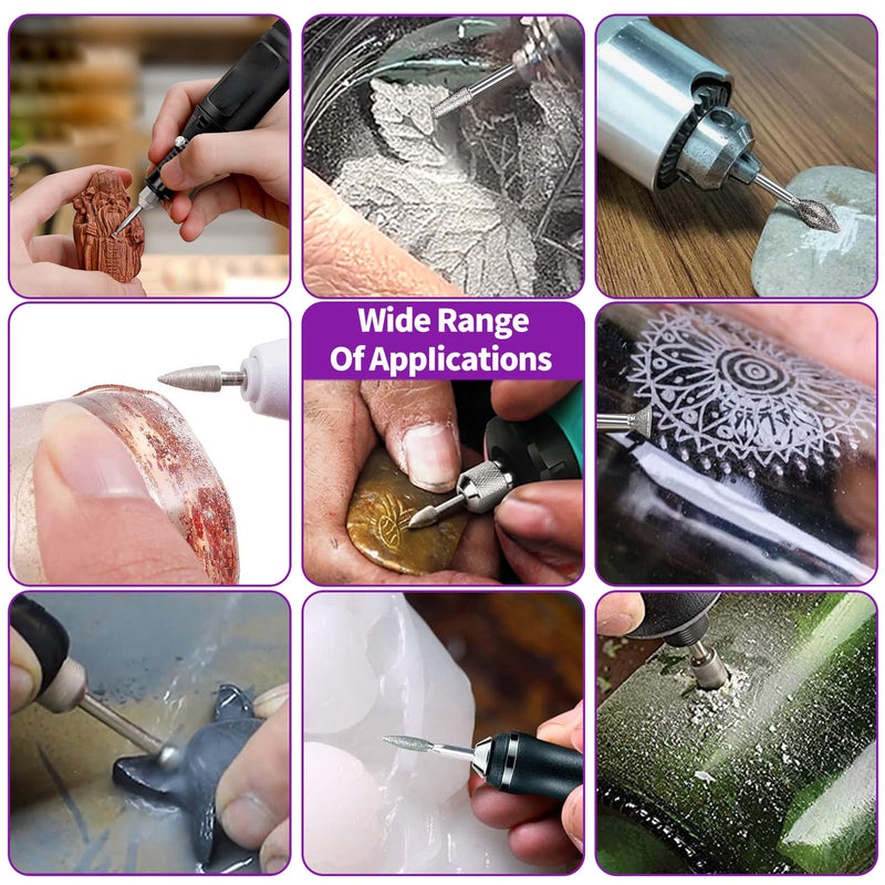 [Australia - AusPower] - 32-Piece Diamond Cutter Set 120 Grit Rotary Tool Accessories with Diamond Cutting Disc and 3 mm Shank Fit for Stone Glass Ceramic Carving, Grinding, Polishing, Engraving, Cutting 32PCS-120 Körnung 