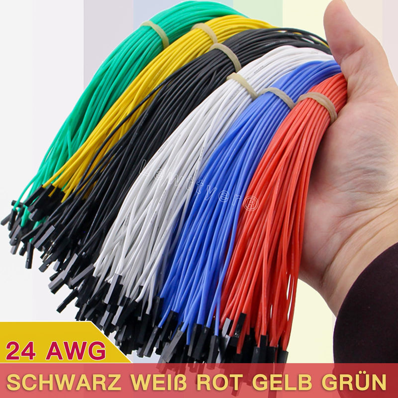 [Australia - AusPower] - Breadboard Jumper Dupont Wire Cable Male to Female Jumper for Arduino Breadboard Dupont Wire Jump Leads (Red, Black, White, Yellow, Green, 20 Each) 