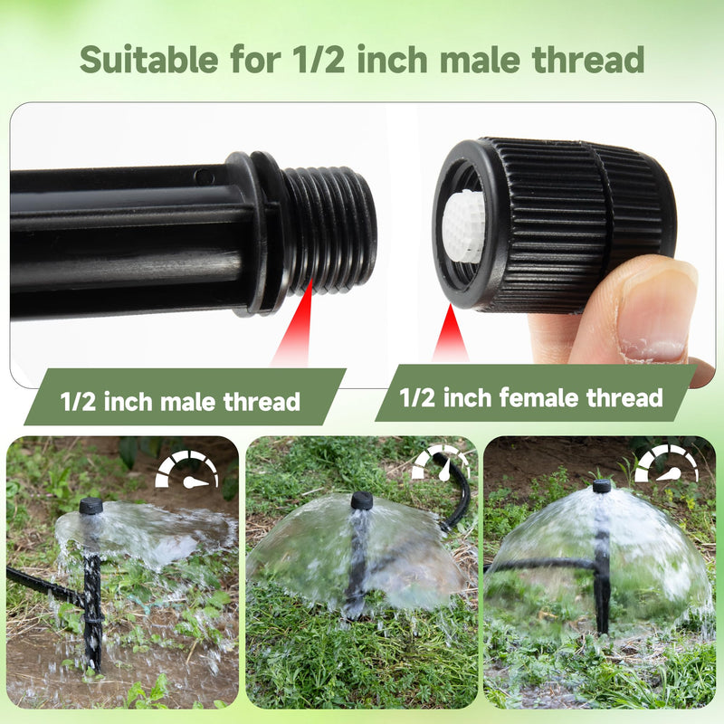 [Australia - AusPower] - 10 Pack Sprinkler Bubbler Heads Adjustable Water Flow Mushroom Irrigation Bubbler Head for 1/2 inch Male Thread,Drip Irrigation Spray Emitters Heads for Tree,Shrubs,Garden Watering System 10PCS Bubbler Head 