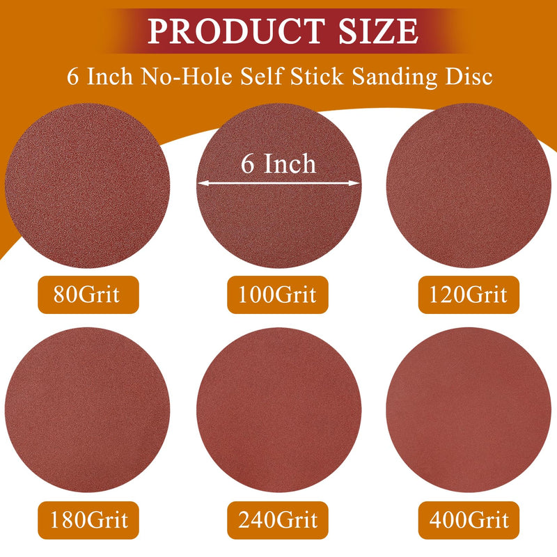 [Australia - AusPower] - 4 x 36 Inch Alumina Sanding Belts (80/120/150/240/400 Grits) and 6 Grits 6-Inch Self Stick No Hole Sanding Disc 11PCS Set for Aluminum Oxide Sanders, Sandpaper for Wood Metal Stainless Steel 11 