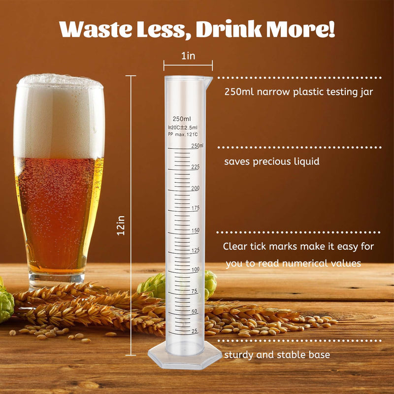 [Australia - AusPower] - Hydrometer Mead Wine Beer Brewing Ale Making Kombucha Kit,Alcohol Tester Accessories Moonshine Still Kit Complete for Home Test Equipment-Specific Gravity Abv Tester 