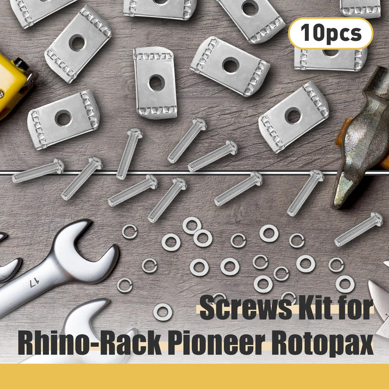 [Australia - AusPower] - 20pcs Screws Kit for Rhino-Rack Pioneer Rotopax, M6 304 Stainless Steel Machine Screws for Rhino Rack Pioneer Rotopax Screws Nut Kit Machine Screws Accessories for Car Bracket 43203 (25mm) 