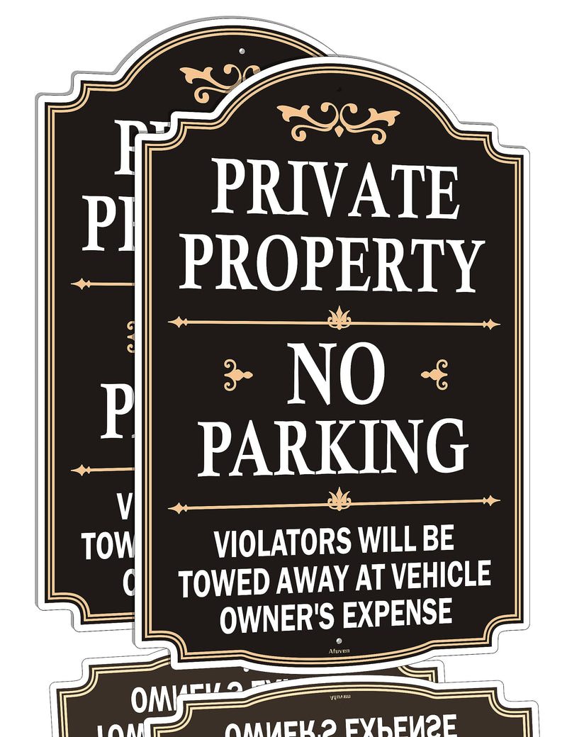 Private Property No Parking Violators Will Be Towed Away at Vehicle Owner's Expense Sign 12" x 18" Metal Rust-Free Aluminum UV Protected Sturdy 2 Pack A2