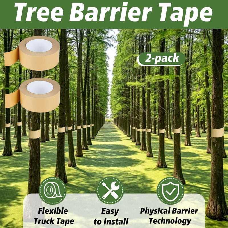 2 Packs 165 Ft x 2 Inch Tree Trunk Wrap Tape, Tree Wrap Roll Tape for Fruit Trees, Suitable for Garden, Backyard and Orchard, Waterproof & Adhesive
