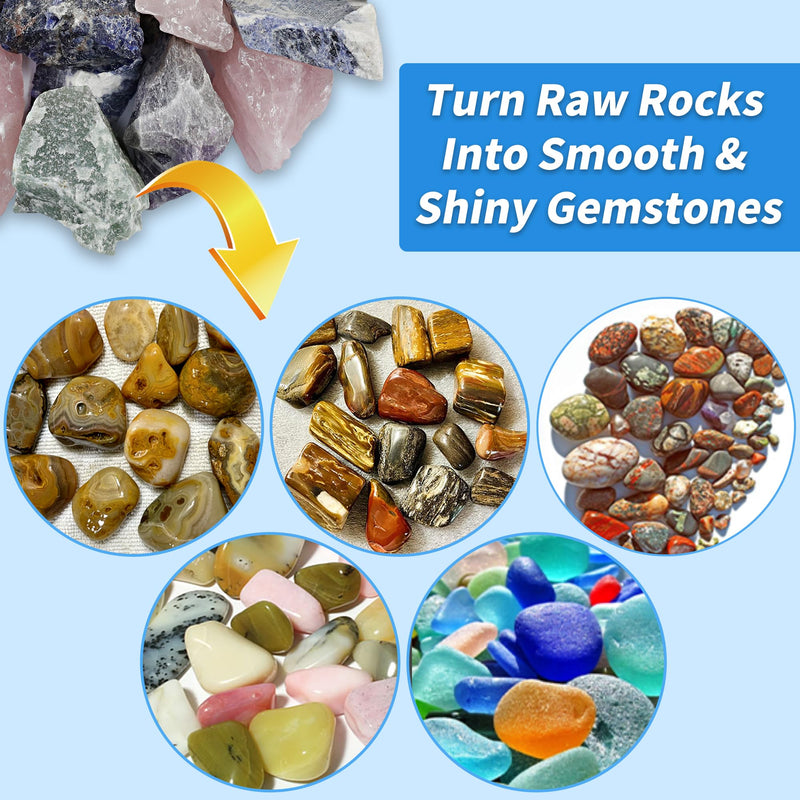[Australia - AusPower] - Rock Tumbler Grit and Polish Refill Kit - 4 Bags Sample Pack, 4-Step Tumbling Refill Media Kit, Works with Any Rock Polisher, Rock Tumbler Supplies 