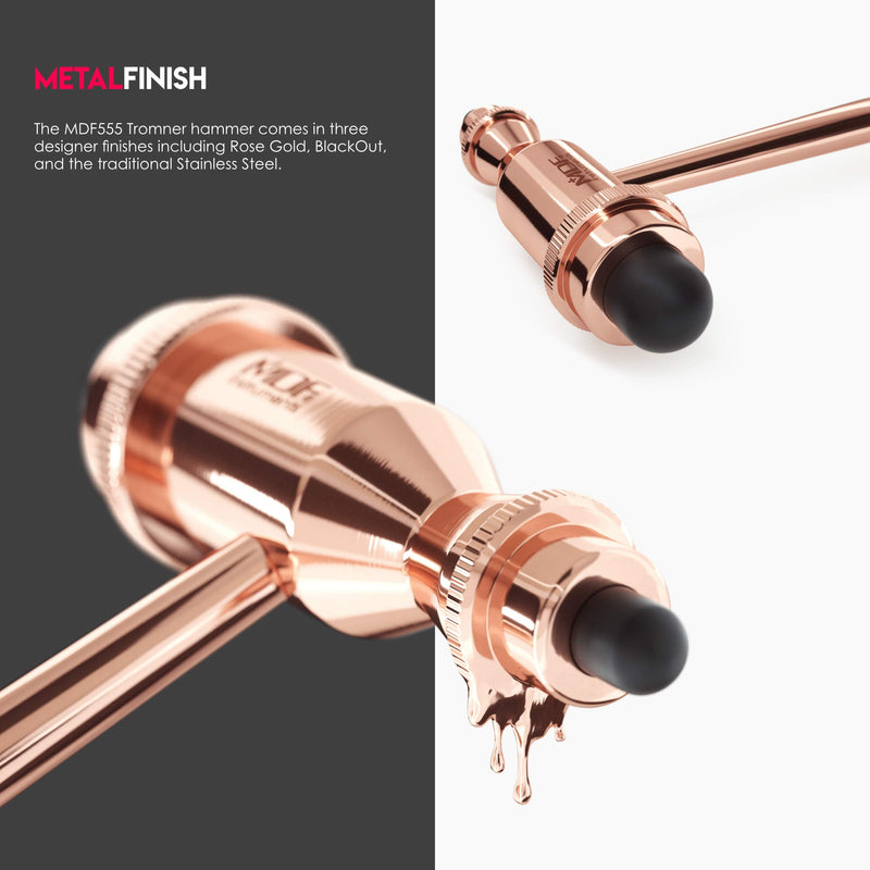[Australia - AusPower] - MDF Instruments, Rose Gold Tromner Neurological Reflex Hammer with Pointed Tip Handle for Cutaneous and Superficial Responses - Free-Parts-for-Life (MDF555) (Rose Gold/Black) 
