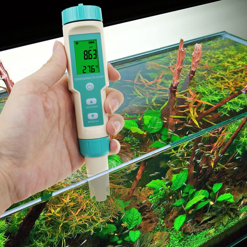 [Australia - AusPower] - 7 in 1 Water Quality Tester Pen-Type TDS ORP Meter PH Tester and pH Powder Calibration Solution pH4.01, pH7.00, & pH10.01 