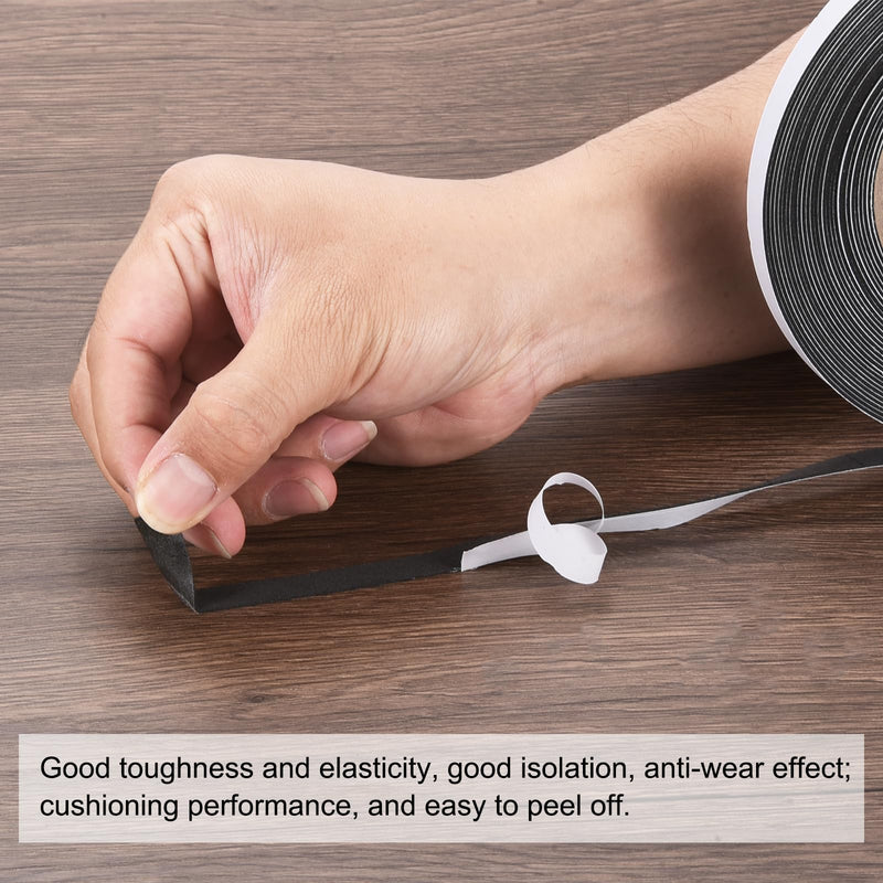 PATIKIL 32.8ft/10m Weather Stripping Door Seal Strip, 1 Roll EVA Foam Seal Tape Self Adhesive Strip 10mm Wide 2mm Thick for Door Window Insulation 10mmx2mmx10m