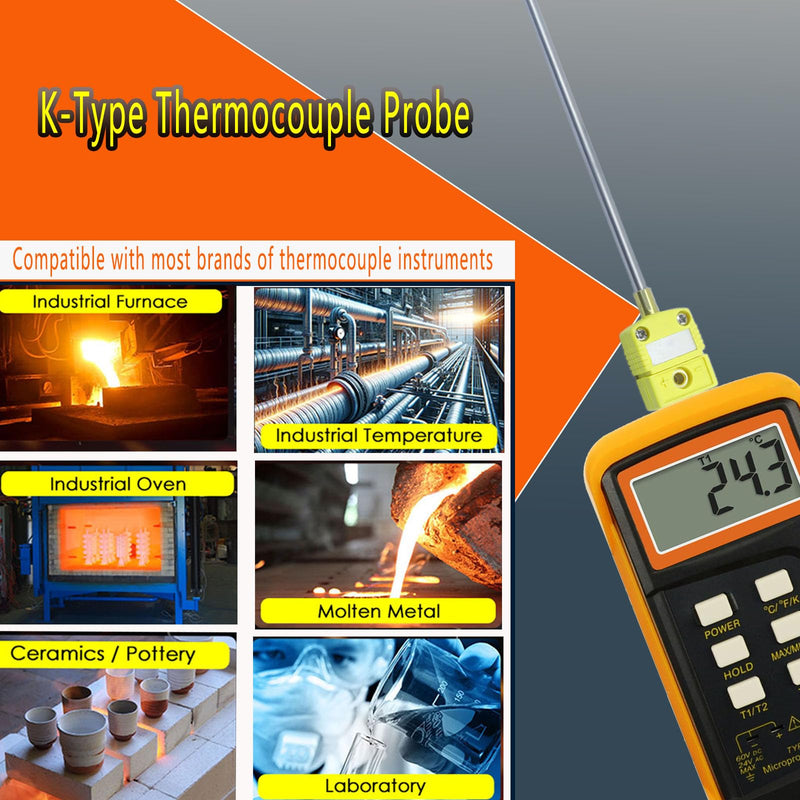 [Australia - AusPower] - 50207-K K-Type thermocouple Probe Temperature Range -50°F / 2000°F 