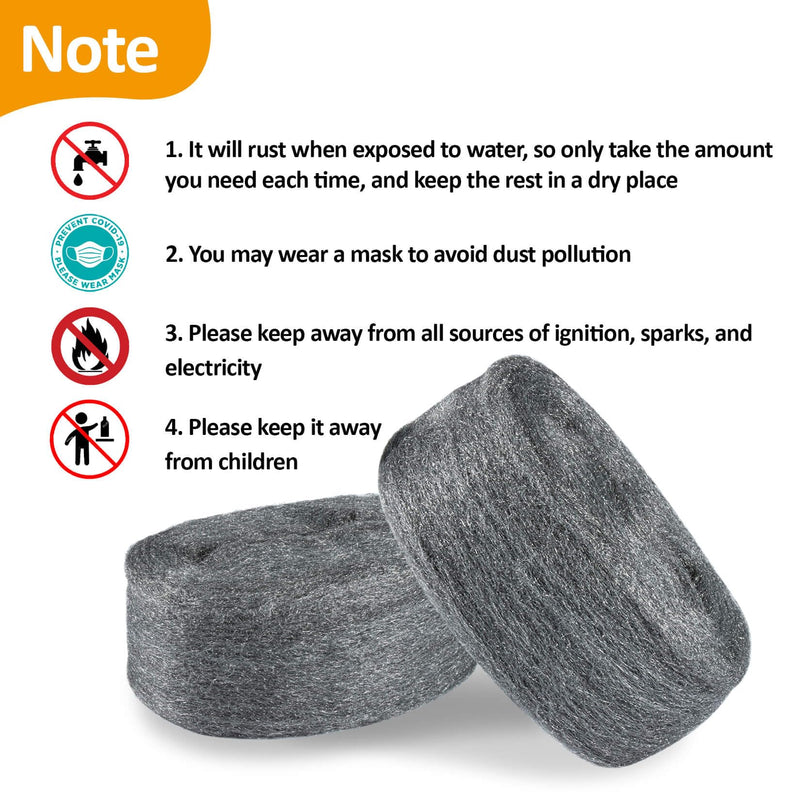 [Australia - AusPower] - Sukh 0000 Steel Wool 0000 Against Mice Repelling – Pack of 2 Metal Polish Steel Wool Fine 0000 7x300cm 