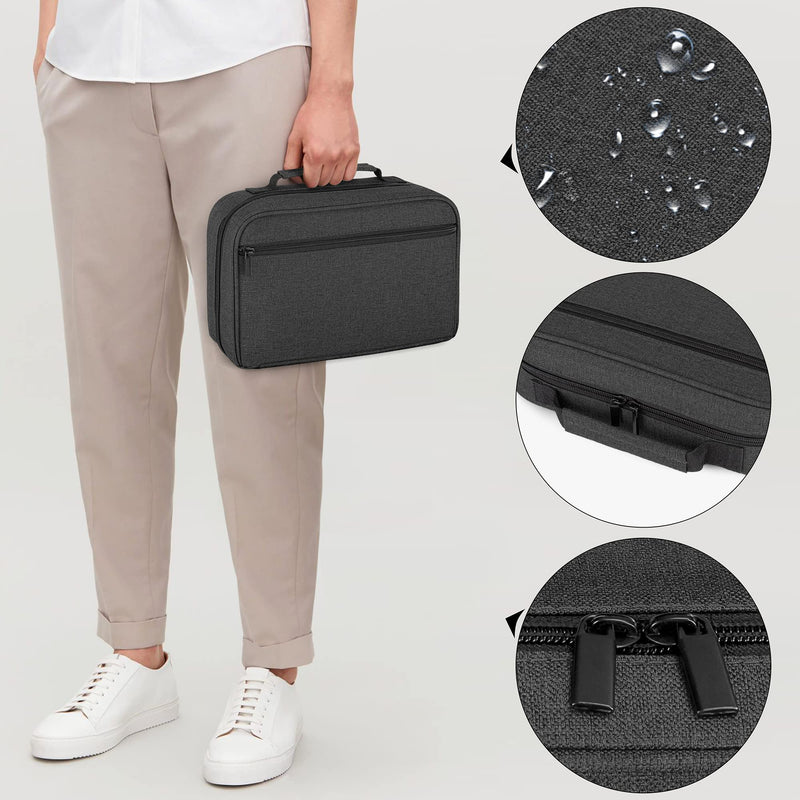 [Australia - AusPower] - Damero Carrying Case for 2 Stethoscopes, Portable Stethoscope Case Compatible with 3M Littmann/ADC/Omron Stethoscope, BP Cuffs and Other Accessories, Black 