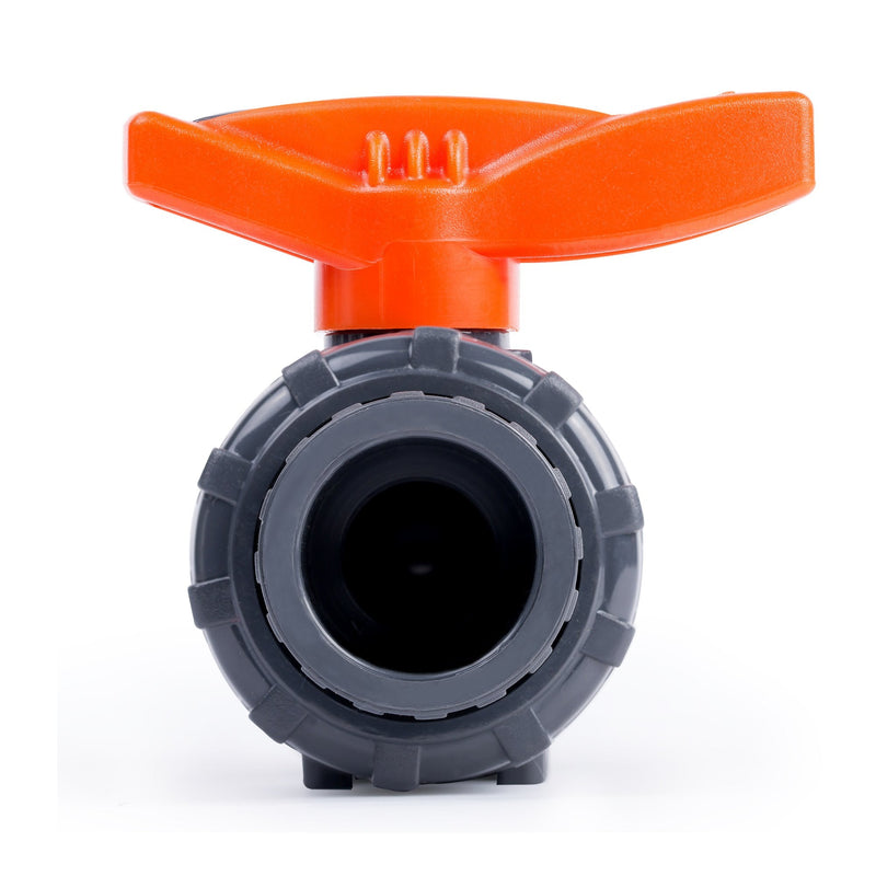 [Australia - AusPower] - Kaplan 3/4" PVC True Union Ball Valve with Full Port, ASTM F1970, EPDM O-Rings and reversible PTFE Seats, rated at 200 PSI @73F, gray, 3/4 inch Socket (3/4") 0.75 Inch 