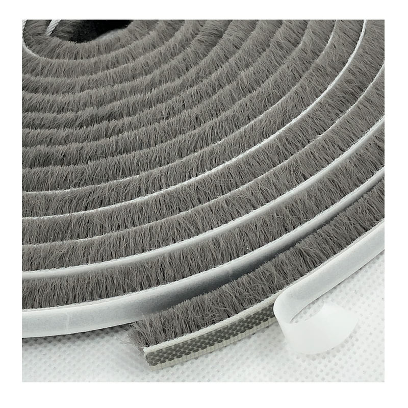 [Australia - AusPower] - Self-Adhesive Pile Weather Stripping Seal for Sliding Windows and Door Frames, 16.5ft x 11/32 inch, Grey 16.5ft x11/32 x 11/32 brush inch Gray 
