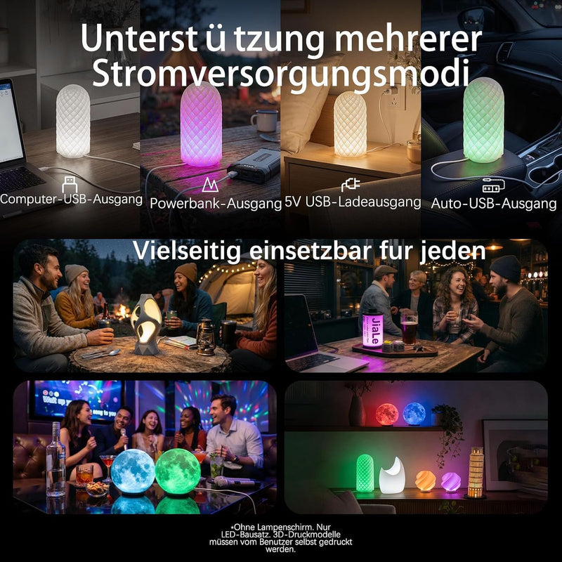 6 pieces RGB LED lamp kits 001 for Bambu lab A1 mini/A1 MH001 | Makerworld 3D-gedruckt, Farbspeicherung bei Stromausfall, Fernbedienung, Dimmfunktion, DIY-Hardware-Modell-Ersatzteile 6