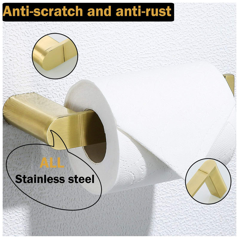 RANDOM Brushed Gold Toilet Paper Holder,Bathroom Hardware Accessories SUS 304 Stainless Steel Modern Tissue Paper Roll Holder Nordic Minimalism Contemporary Hotel Style Wall Mount. Round