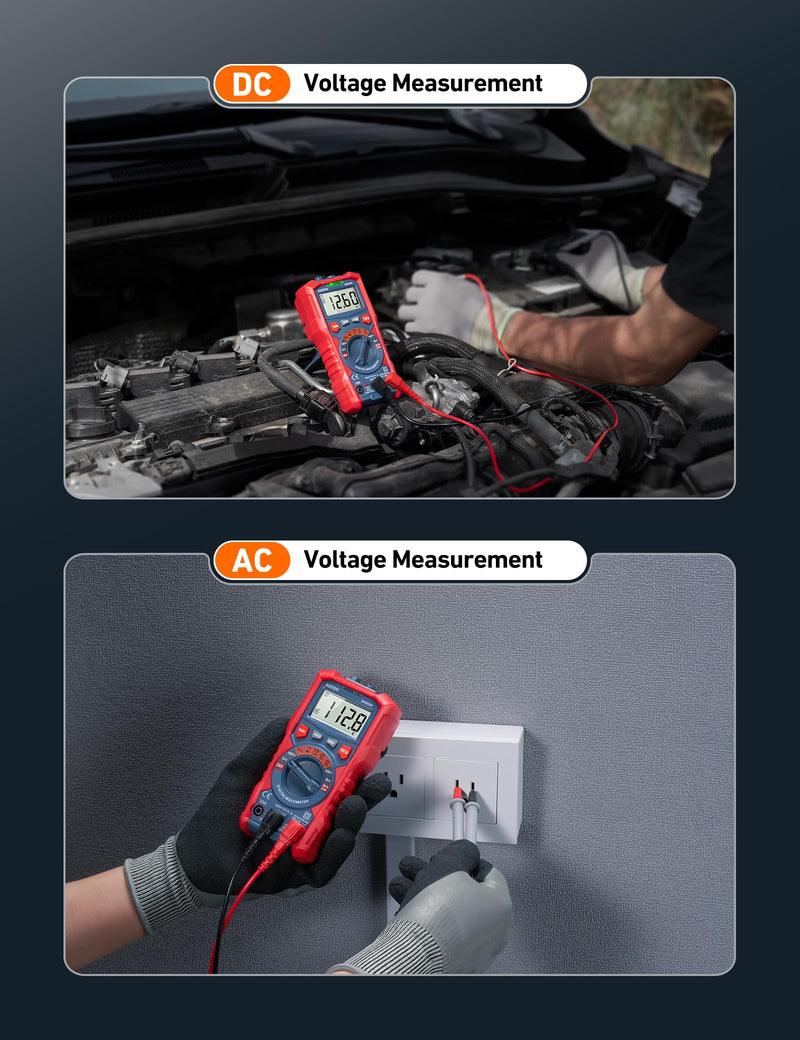 [Australia - AusPower] - Voltage Tester with Screwdriver Non-Contact Dual Range AC 12V/70V-1000V and Multimeter 