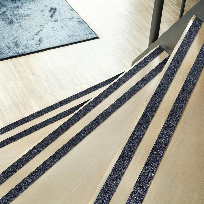 Durable DURALINE Grip Non-Slip Floor Tape - Self-Adhesive Marking Tape with 25mm Thickness and 49 Feet & 2.55" Inches in Length - Ideal for Stairs, Ramps, etc. - Black 25 mm x 15 m