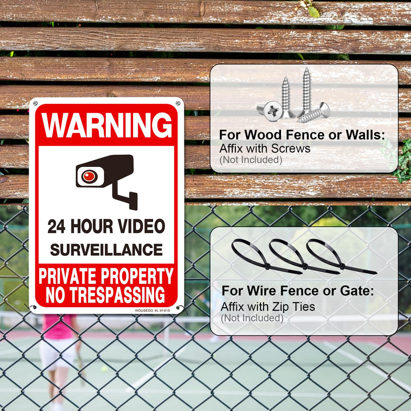 [Australia - AusPower] - 2-Pack Private Property No Trespassing Sign,Video Surveillance Signs Outdoor,Rust Free Aluminum 10 x7 Inches Security Camera Sign for Home,Business,CCTV,UV Protected & Waterproof 