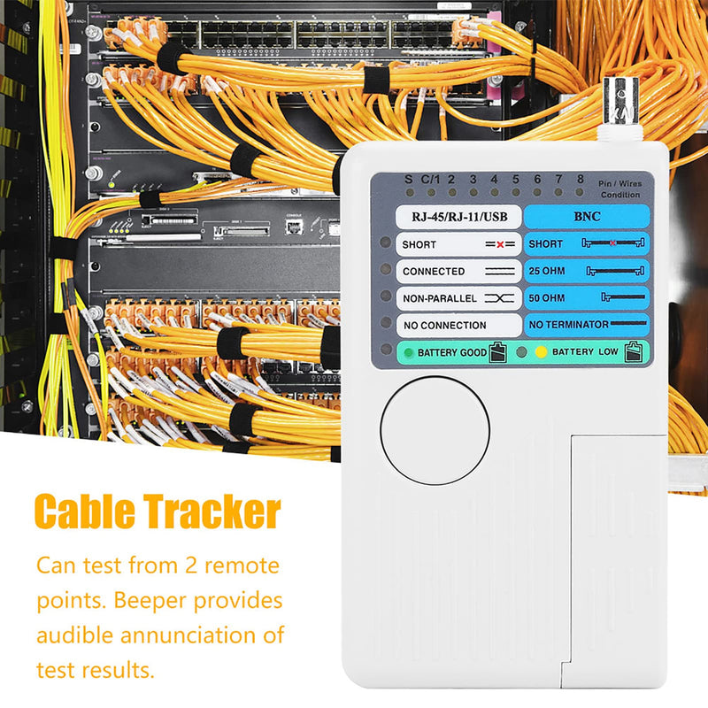 [Australia - AusPower] - Network Tester, Cable Tester, USB LAN Tester, Network Meter, Patch Cable Line Tester, LAN Tester, for RJ45 RJ11 BNC Cable, Short Circuit, Cross Interrupt State 
