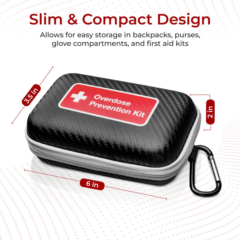 Empty Naloxone Case for Opioid Overdose Prevention Kits | Compact Design to Store Naloxone Nasal Spray and Accessories | Naloxone Not Included (Single, Black) Single