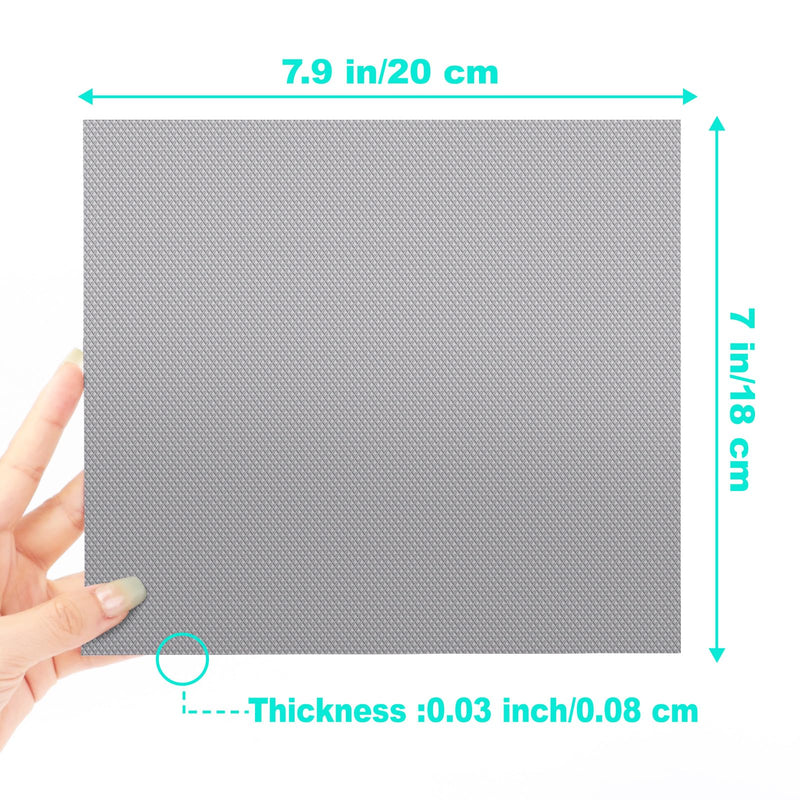 Enhanced Cuttable Rubber Grip Tape, Ultra-Thin Strong Adhesive Non-Slip Tape for Safer Handles and Surfaces - Customizable, Waterproof, and Versatile Anti-Slip Solution (Grey, 4 PCS) Grey 7.9 x 7 In