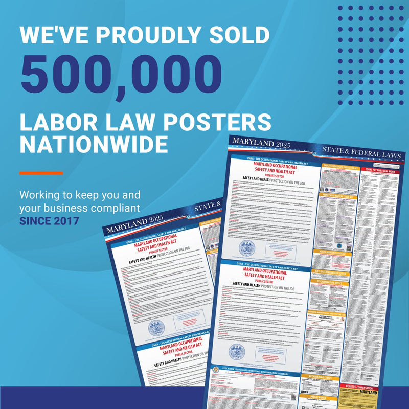 [Australia - AusPower] - 2025 Maryland State and Federal Labor Law Poster - OSHA Workplace Compliant - Mandatory Regulations Posting for Employees - All in One Required Compliance Posting 16" x 40" - Laminated 