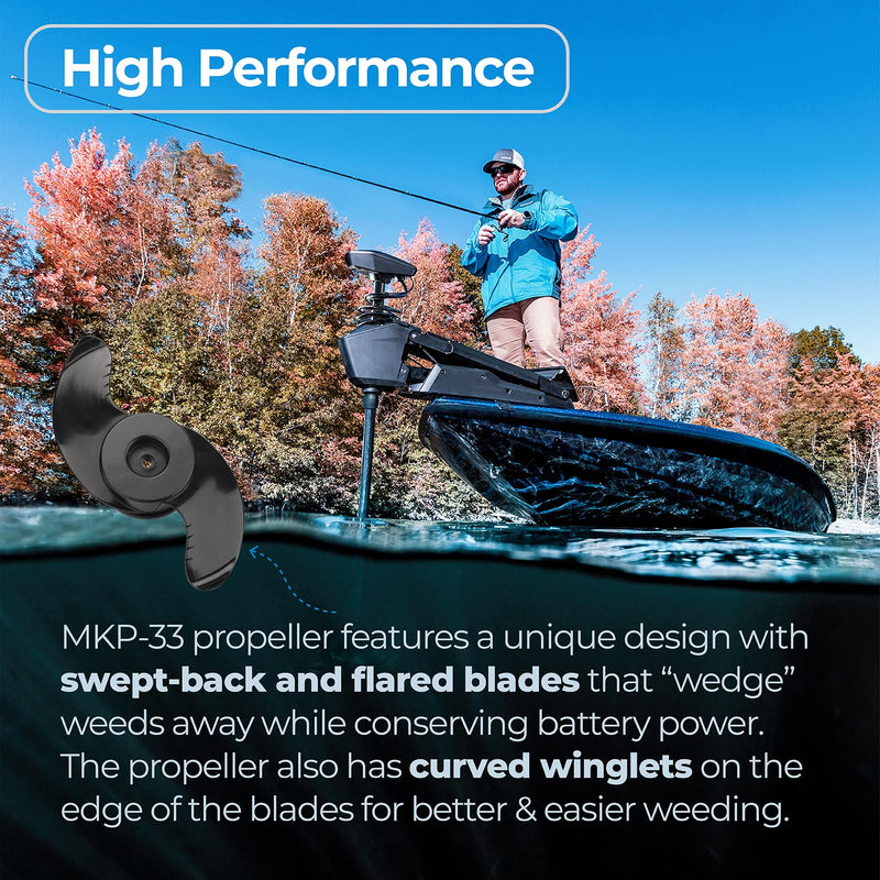 MKP-33 Trolling Motor Propeller Compatible with Minn Kota 4" Motor Diameters,1865018 Weedless Wedge 2 Prop Fit for Minnkota Ulterra,Maxxum,PowerDrive V2,Riptide,Terrova Trolling Motors