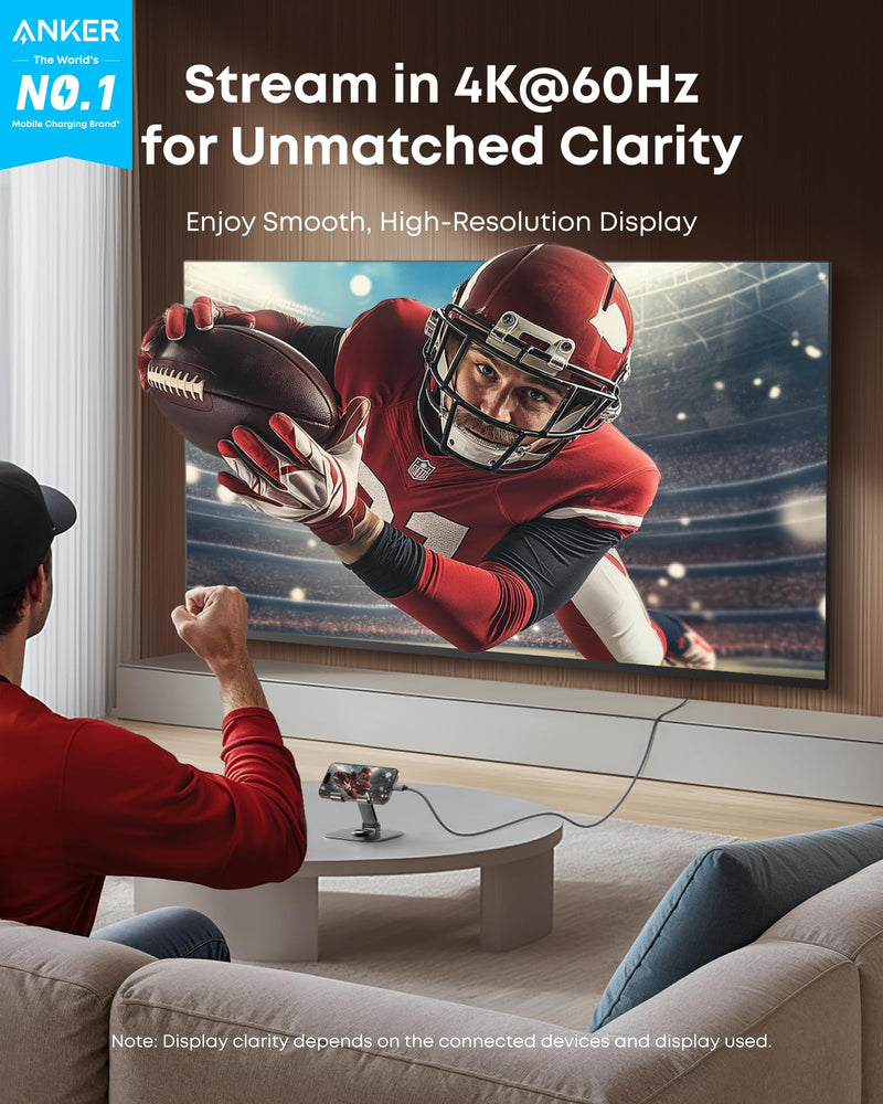 Anker HDMI Cable, 4K@60Hz Ultra-Fast Nylon-Braided USB C to HDMI Cord with Advanced Shielding, Thunderbolt 5/4/3, for MacBook, iPad, iPhone, HD TV, and More (6FT,Black) (Pack of 2) 6FT (Pack of 2)