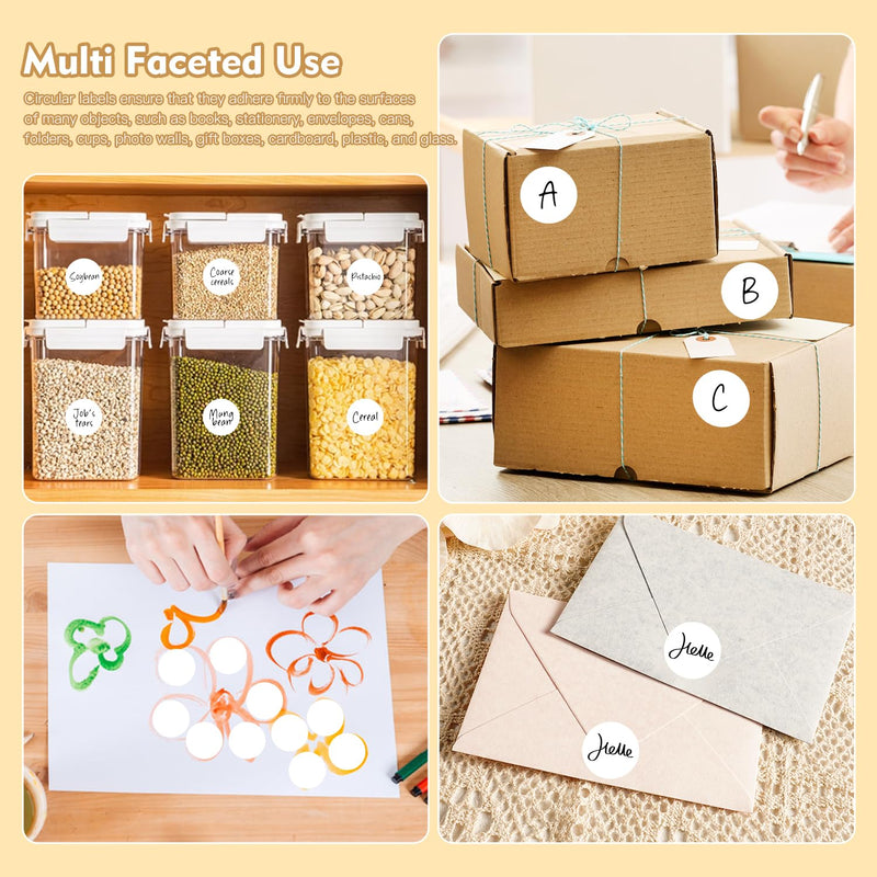 PARLAIM White Dot Sticker 1 inch 500Pcs Round Color Code Label Circle Dots w/Hanging Box for Home,Inventory,Business 1 Roll-500PCS