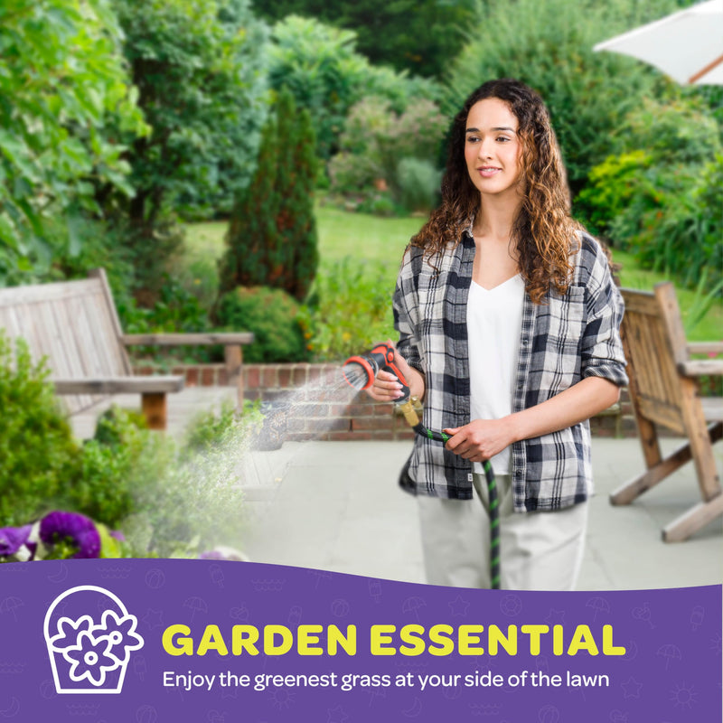 [Australia - AusPower] - Hose Nozzle [Red] Heavy Duty Hose Sprayer With 10 Adjustable Watering Patterns. Thumb Control Design, Comfortable Ergonomic Grip, Garden Hose Nozzle for Watering Plants & Lawns/Fun showers/Cleaning 1 Red 