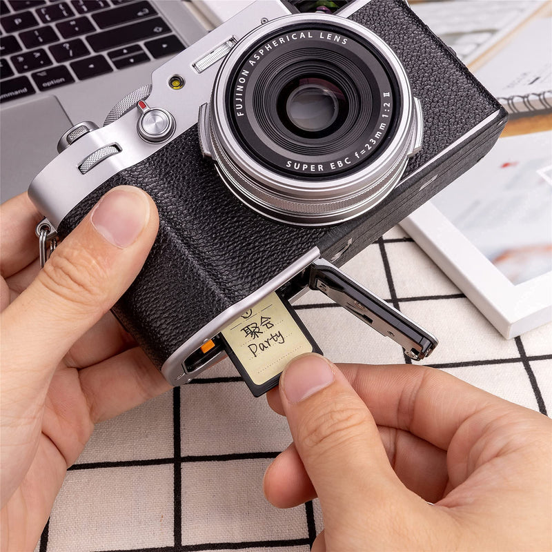 [Australia - AusPower] - Water-Resistant Memory Card Case + 120 Count Card Labels: Camera Memory Card Holder with Memory Card Labels for 12 SD Cards & 12 Micro SD Cards 