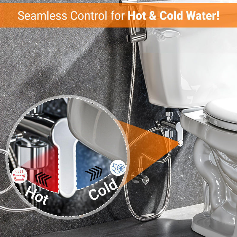 Hot and Cold Bidet Sprayer for Toilet w/Thermal Insulated Grip - Hot Water 180°F Handheld Sink Bidet Shataff - Diaper Sprayers - Muslim Shower Hand Held Attachment for Sink Hose Sprayer Hot & Cold Bidet Sprayer