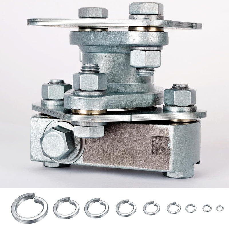[Australia - AusPower] - 900 PCS Stainless Steel Spring Lock Washer, Split Lock Washer, Split Ring Washer Bolt Screw Spring Washer, 2#, 1/8", 5/32", 3/16", 1/4", 5/16", 3/8", 1/2" 