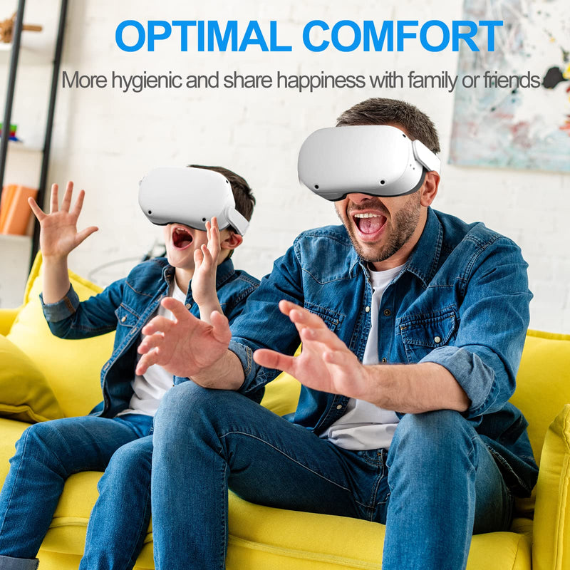 [Australia - AusPower] - SUPERUS Facial Interface & Face Cover Pad & Removable Nose Guard for Oculus Quest 2, Sweat-Proof PU Foam Cushion - VR Accessories for Meta Quest 2, Compatible with Oculus Quest 2 Original Spacer Face Pad + Removable Nose Guard 