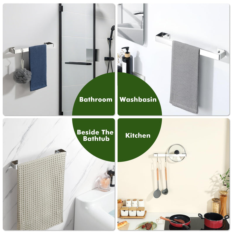Alise Hand Towel Holder Towel Bar for Bathroom Wall Mount,SUS304 Stainless Steel Towel Rack for Bathroom and Lavatory,Kitchen,16 in Bath Towel Hanger Towel Rail,Polished Chrome 16 inch Polished Chrome
