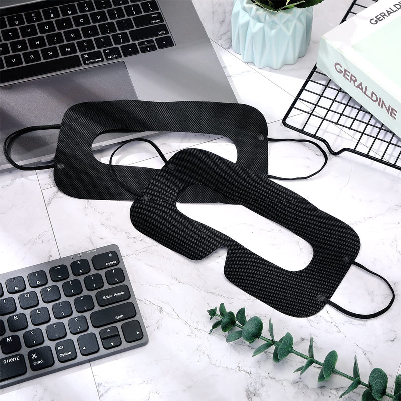 [Australia - AusPower] - 200 Pcs Disposable VR Face Mask Breathable Cover Eye Mask for VR Nonwoven Fabric Sanitary VR Mask, VR Eye Cover Pad (Black) Black 