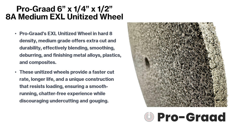 [Australia - AusPower] - EXL Unitized Wheel, Aluminum Oxide, 6" Diameter x 1/4" Wide x 1/2" Arbor, 8A Medium | 13778 | (Pack of 1) 6" x 1/4" x 1/2" 
