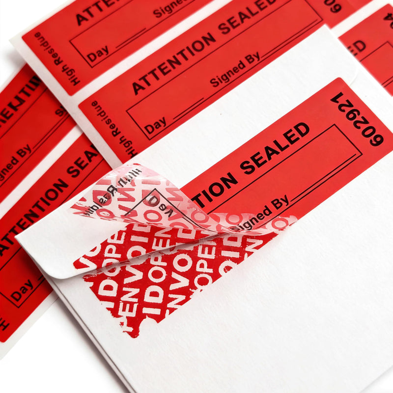 320 pcs Total Transfer Tamper Evident Security Warranty Void Seals/Stickers with Serial Numbers High Security Tamper Proof for Reusable Package(1 x 3.35Inches,red) Red-320pcs