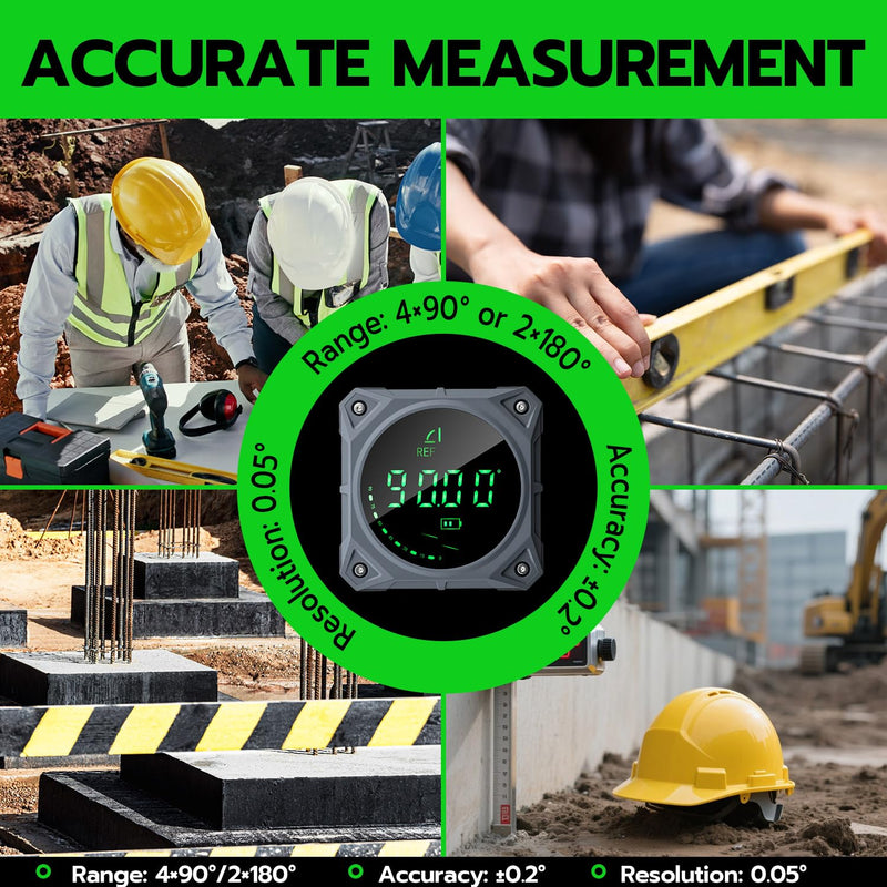 [Australia - AusPower] - Wigearss Digital LCD Protractor, Inclinometer, Angle Finder with Four-Sided Magnet 