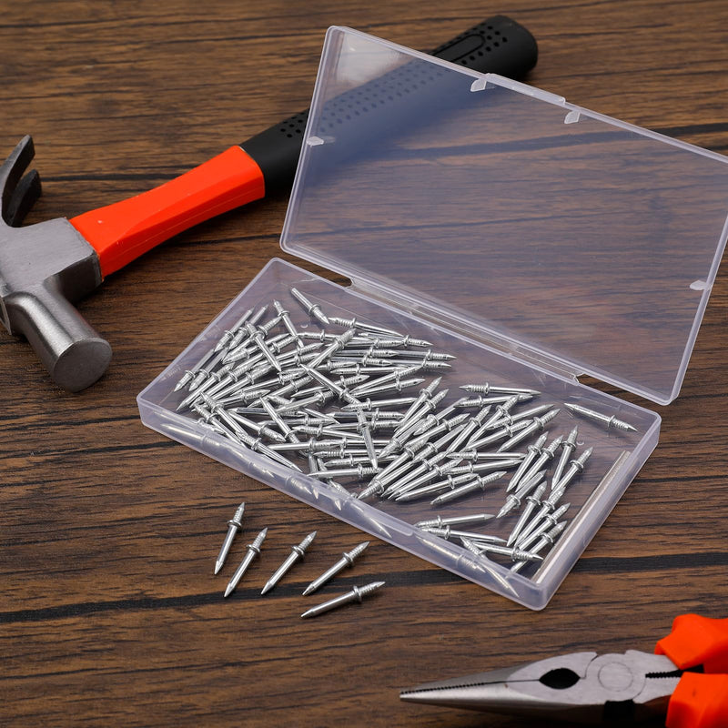 [Australia - AusPower] - 100Pcs Double-Head Skirting Thread Seamless Nail, Skirting Line Without Marks Nail, Invisible Security Screws Equipped with Nail Specific Sleeve Tool 100 