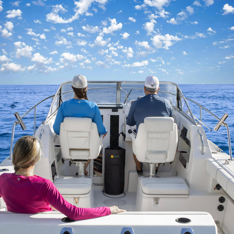 Mangrove Products: Portable Boat Trash Can, Reusable Trash Bag, Boating Equipment, Boat Storage, Boat Accessories Marine, Pontoon Boat Accessories, Fishing, Sandbar, RV, or Camping Black Full