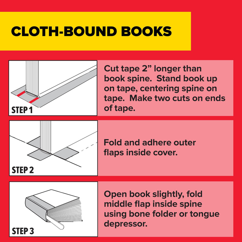 Scotch Book Tape, 2 in x 540 in, Excellent for Repairing, Reinforcing Protecting, and Covering (845) 1