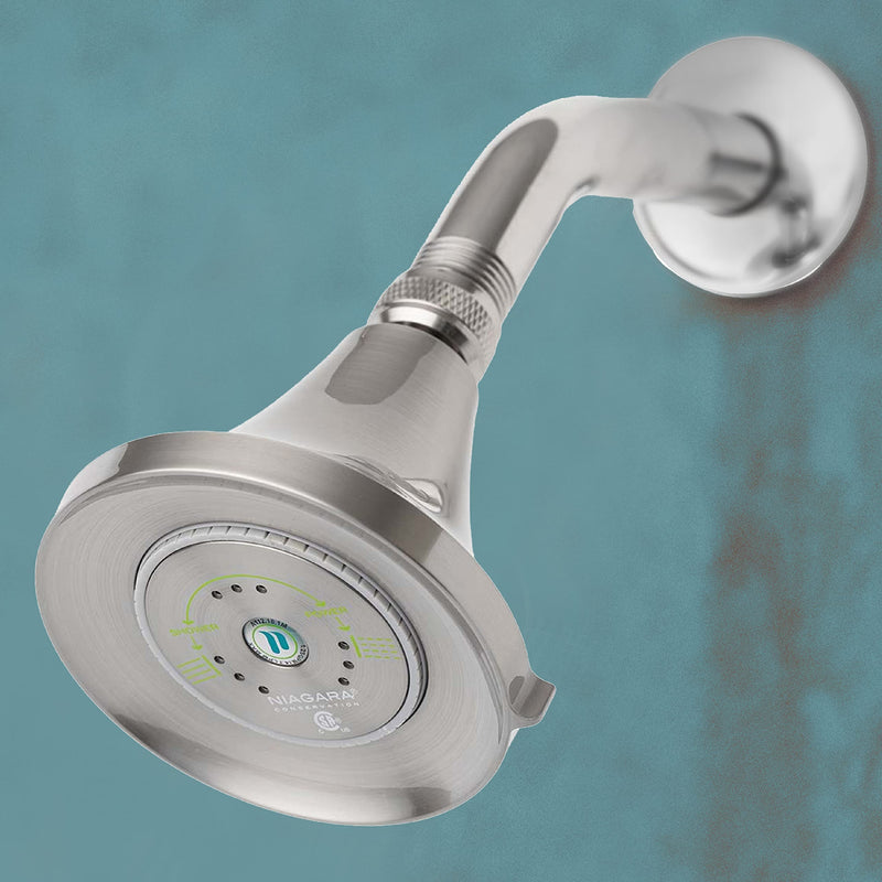 Niagra Conservation N3912BN Earth Luxe High Efficiency Showerhead, Brushed Nickel 1.25 GPM
