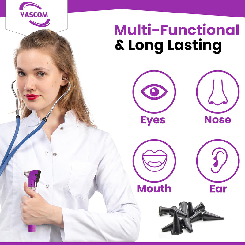 [Australia - AusPower] - Otoscope Professional Diagnostic Ear Otoscope with Light Pocket Size Ear Infection Checker with 10x Specula & Case, Ear Otoscope for Doctors, Nurses, & Students Purple 