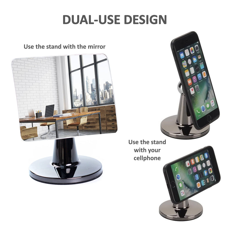 [Australia - AusPower] - Desk and Cubicle Mirror to see behind you, CONICAL SHAPED Stand with detachable Wide Angle real glass Mirror, SMALL & DISCRETE, beautiful design, perfect curvature for an exceptionally clear view Conical_Bronze 